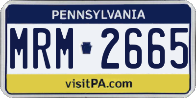 PA license plate MRM2665