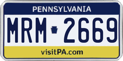 PA license plate MRM2669