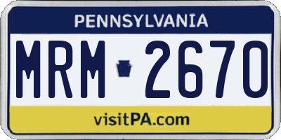 PA license plate MRM2670