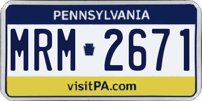 PA license plate MRM2671