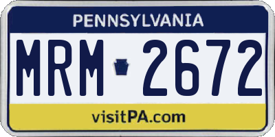 PA license plate MRM2672