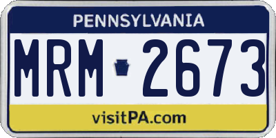 PA license plate MRM2673