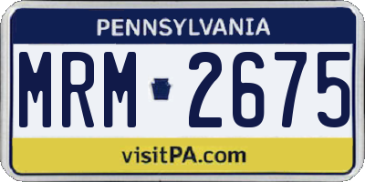 PA license plate MRM2675