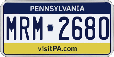 PA license plate MRM2680