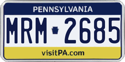 PA license plate MRM2685
