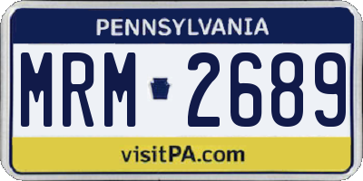 PA license plate MRM2689