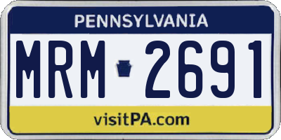 PA license plate MRM2691