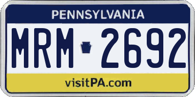 PA license plate MRM2692