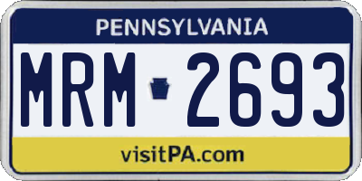 PA license plate MRM2693