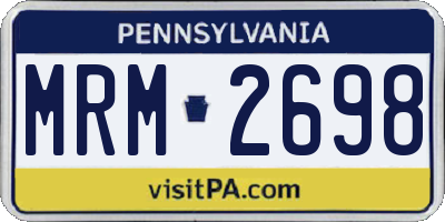 PA license plate MRM2698