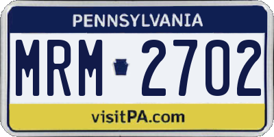 PA license plate MRM2702