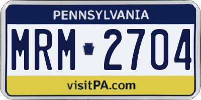 PA license plate MRM2704