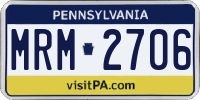 PA license plate MRM2706