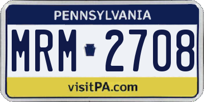 PA license plate MRM2708