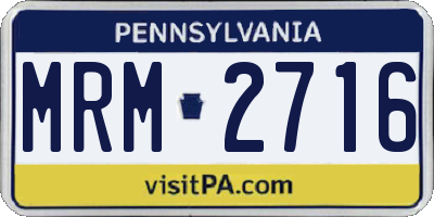 PA license plate MRM2716