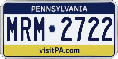 PA license plate MRM2722