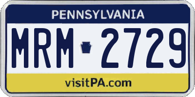 PA license plate MRM2729