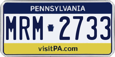 PA license plate MRM2733