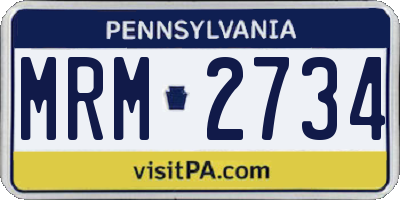 PA license plate MRM2734