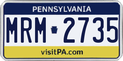 PA license plate MRM2735