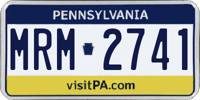 PA license plate MRM2741