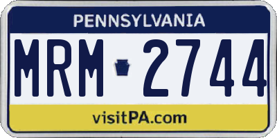 PA license plate MRM2744