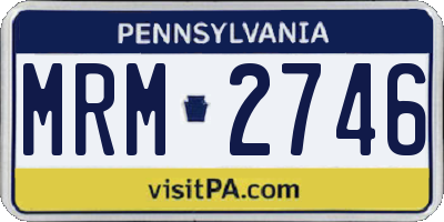 PA license plate MRM2746
