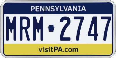 PA license plate MRM2747