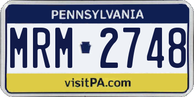 PA license plate MRM2748