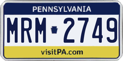 PA license plate MRM2749