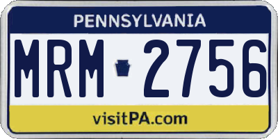 PA license plate MRM2756