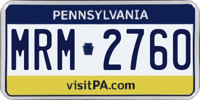 PA license plate MRM2760