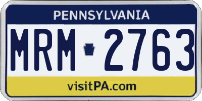 PA license plate MRM2763