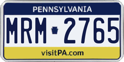 PA license plate MRM2765