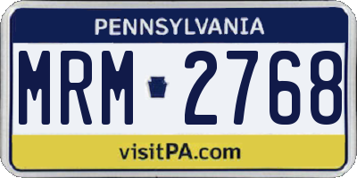 PA license plate MRM2768