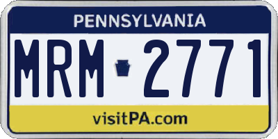 PA license plate MRM2771