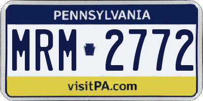 PA license plate MRM2772