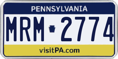 PA license plate MRM2774