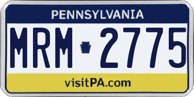 PA license plate MRM2775