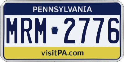 PA license plate MRM2776