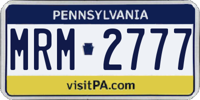 PA license plate MRM2777