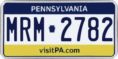 PA license plate MRM2782