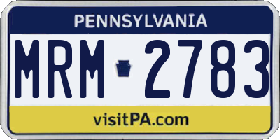 PA license plate MRM2783