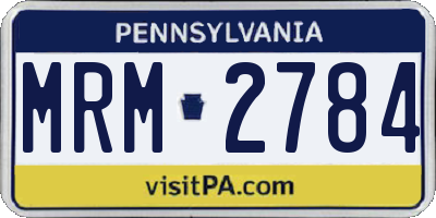 PA license plate MRM2784