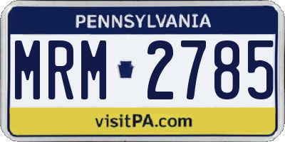 PA license plate MRM2785