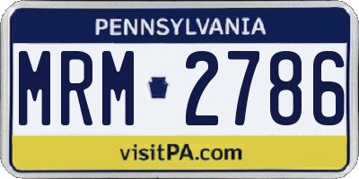 PA license plate MRM2786