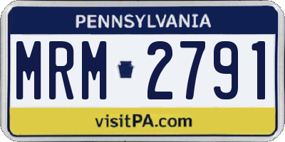 PA license plate MRM2791