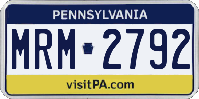 PA license plate MRM2792