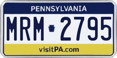 PA license plate MRM2795
