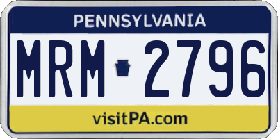PA license plate MRM2796
